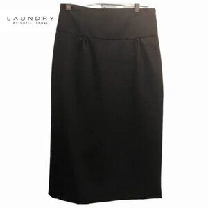LAUNDRY by Shelli Segal Black Pencil Skirt with Side Zip Back Slit, Pockets Sz 2